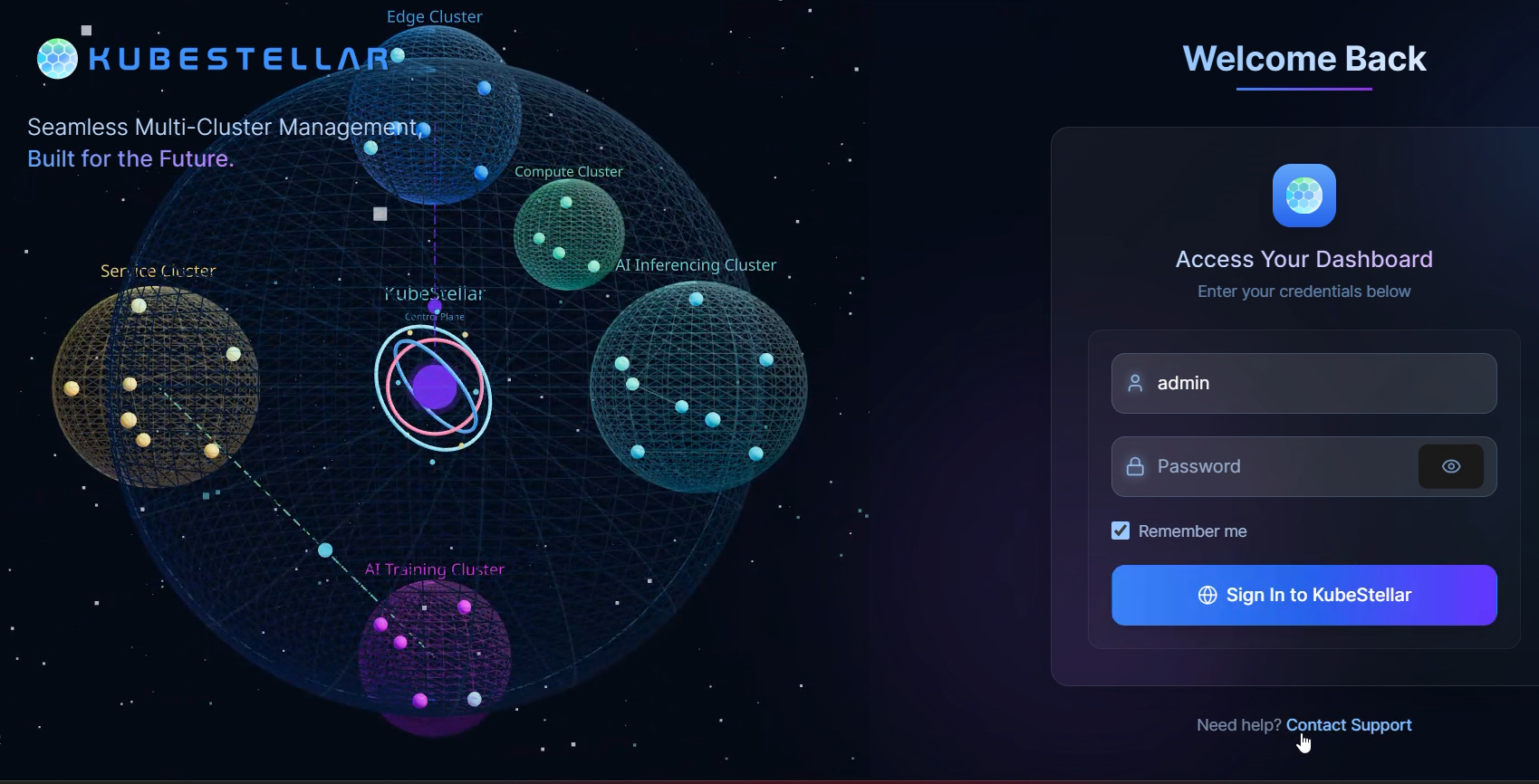 UI splash page